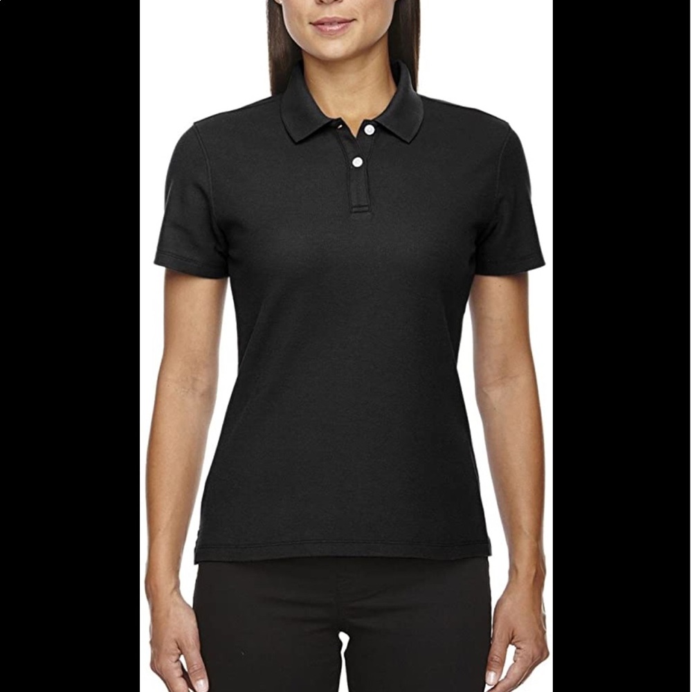Juniors Girls Polo Shirt by District Threads Cotton Blend Size XL Black